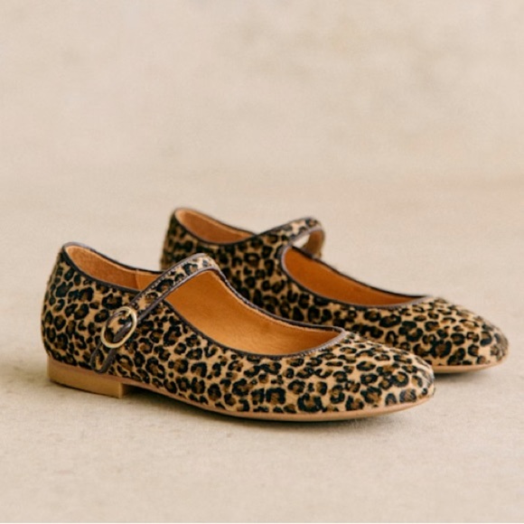 Petit Sezane Paula Ballerinas Mary Jane Flats Pony Leopard Print Toddler Kids - Picture 1 of 10